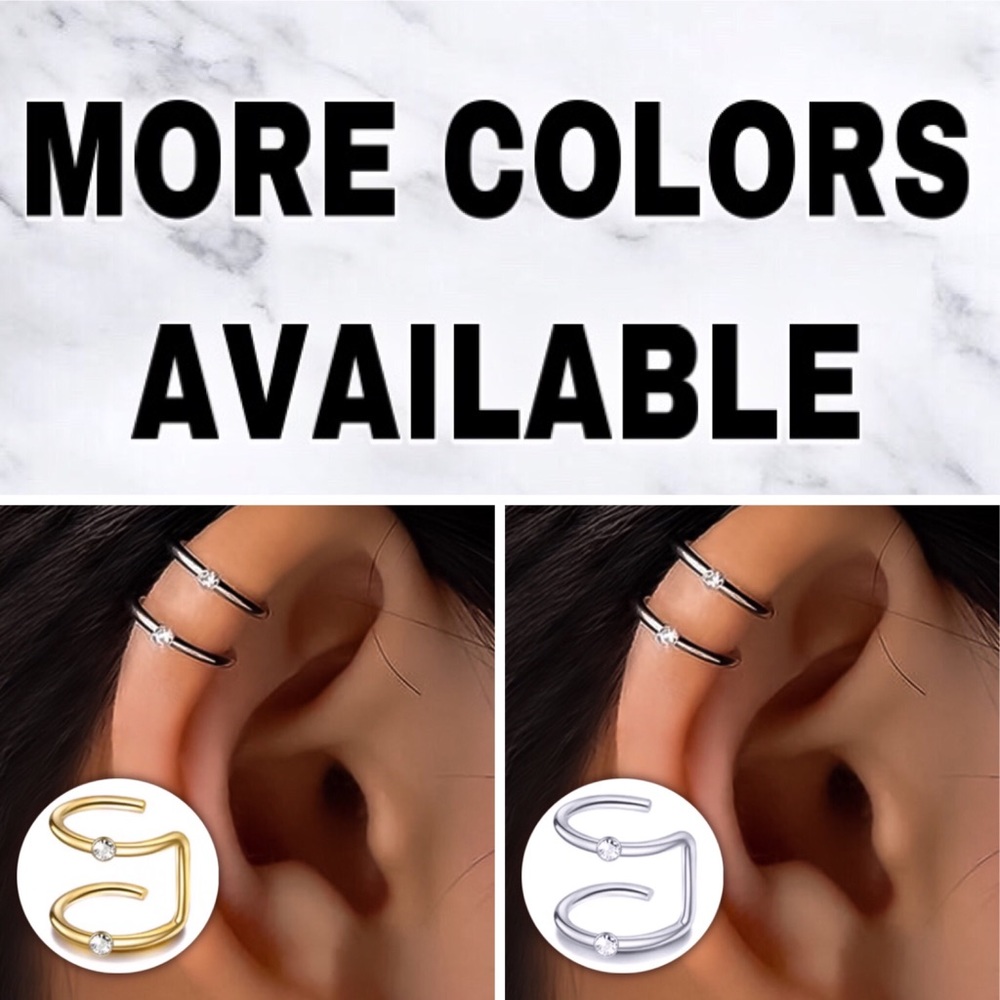 ⚜️𝟯𝟬%𝗢𝗙𝗙 𝗯𝘂𝗻𝗱𝗹𝗲𝘀 𝟯+⚜️ NEW Rhinestone Minimalist Ear Cuff Earring - Picture 6 of 8